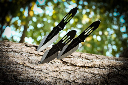 Throwing Knife Set – Set of 3 Throwers, Nylon Sheath, Well Balanced, Throwing Sport Knives (Red)