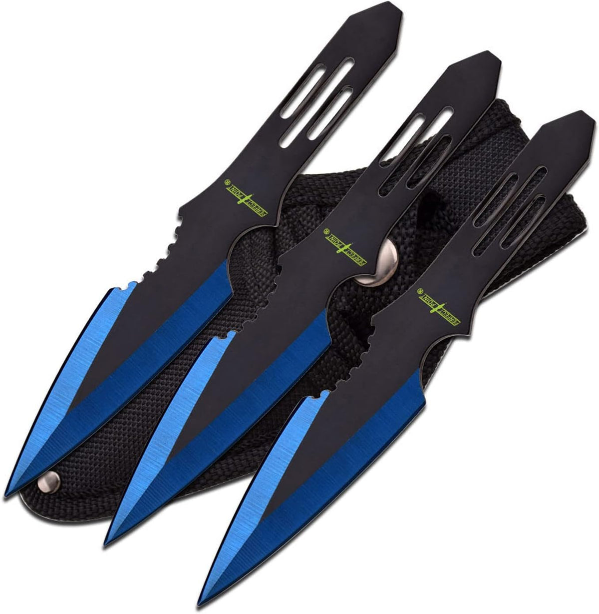 Throwing Knife Set – Set of 3 Throwers, Nylon Sheath, Well Balanced, Throwing Sport Knives (Red)