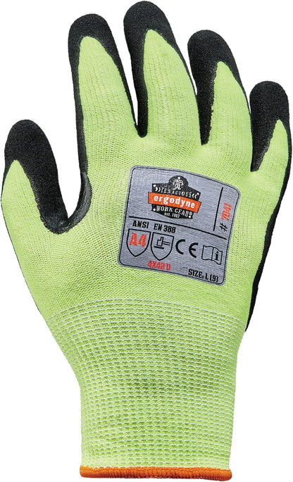 Cut Resistant Gloves, Cut Level 4, Nitrile Coated Palm for Grip, Hi Vis, ProFlex 7041 Lime, Large