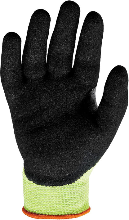 Cut Resistant Gloves, Cut Level 4, Nitrile Coated Palm for Grip, Hi Vis, ProFlex 7041 Lime, Large