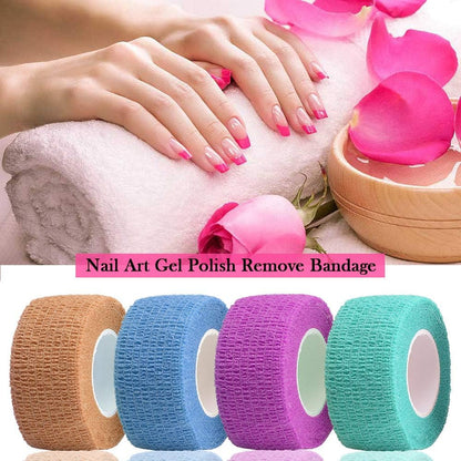 12 Colors Non-wonven Self Adhesive Bandage Wrap for Finger Guard Nail Protector, 2.5cm x 4.5m / 1" x 5yd Waterproof Cohesive Elastic Tape Sports Fixing Band Stretch Wrap