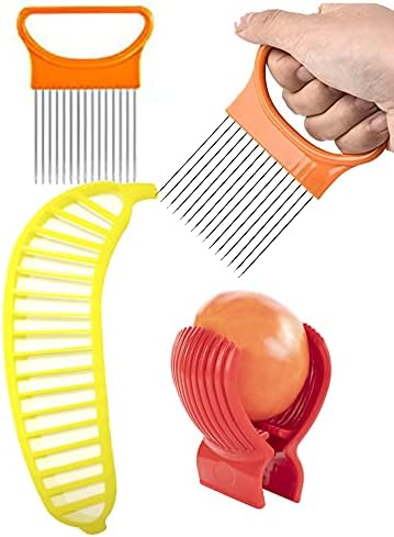 Tomato Slicer Holder Kit Tool Cutting Guide Onion Potato Pepper Prep