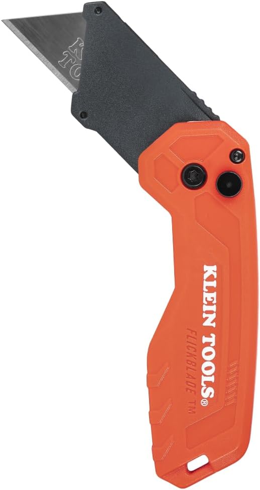 44307 FLICKBLADE Folding Utility Knife, Subcompact Design with Quick-Change Triple-Ground Carbon Steel Blade, Dual Locking Positions, and Pocket Clip