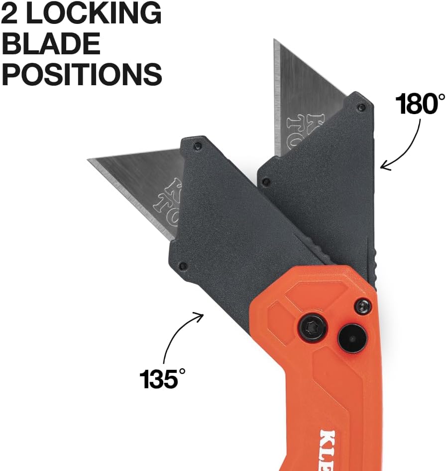 44307 FLICKBLADE Folding Utility Knife, Subcompact Design with Quick-Change Triple-Ground Carbon Steel Blade, Dual Locking Positions, and Pocket Clip
