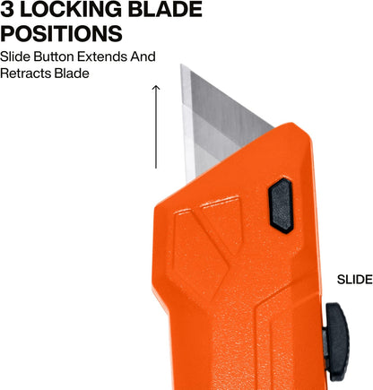 44307 FLICKBLADE Folding Utility Knife, Subcompact Design with Quick-Change Triple-Ground Carbon Steel Blade, Dual Locking Positions, and Pocket Clip