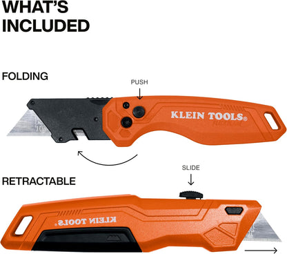 44307 FLICKBLADE Folding Utility Knife, Subcompact Design with Quick-Change Triple-Ground Carbon Steel Blade, Dual Locking Positions, and Pocket Clip