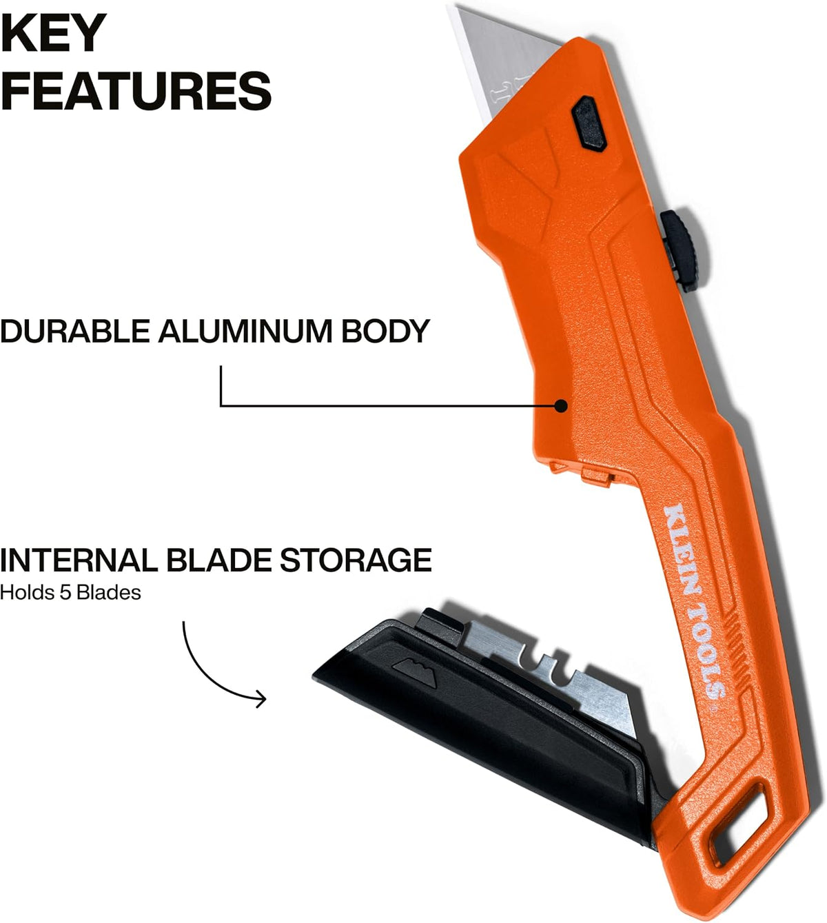 44307 FLICKBLADE Folding Utility Knife, Subcompact Design with Quick-Change Triple-Ground Carbon Steel Blade, Dual Locking Positions, and Pocket Clip