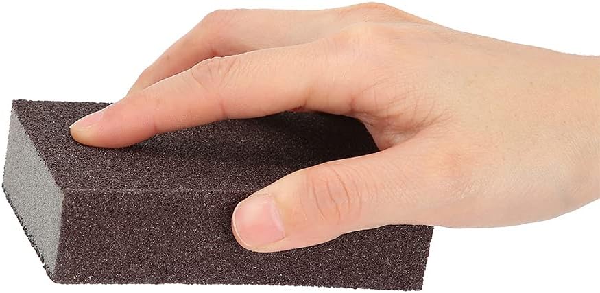 Emery Sponge Brush Eraser 5pcs Portable Rust Cleaning Tool for Kitchen Bathroom Car Stainless Steel Glass Black 2.5x7.1x10cm
