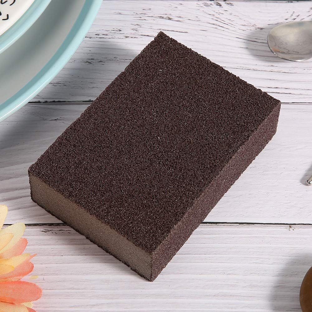 Emery Sponge Brush Eraser 5pcs Portable Rust Cleaning Tool for Kitchen Bathroom Car Stainless Steel Glass Black 2.5x7.1x10cm