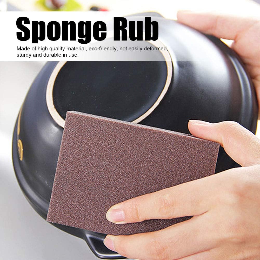 Emery Sponge Brush Eraser 5pcs Portable Rust Cleaning Tool for Kitchen Bathroom Car Stainless Steel Glass Black 2.5x7.1x10cm