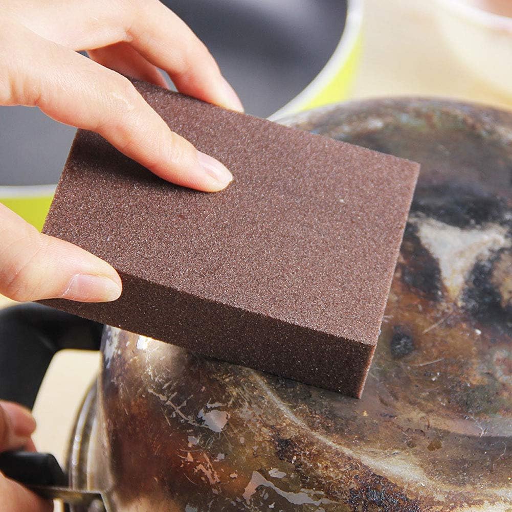 Emery Sponge Brush Eraser 5pcs Portable Rust Cleaning Tool for Kitchen Bathroom Car Stainless Steel Glass Black 2.5x7.1x10cm
