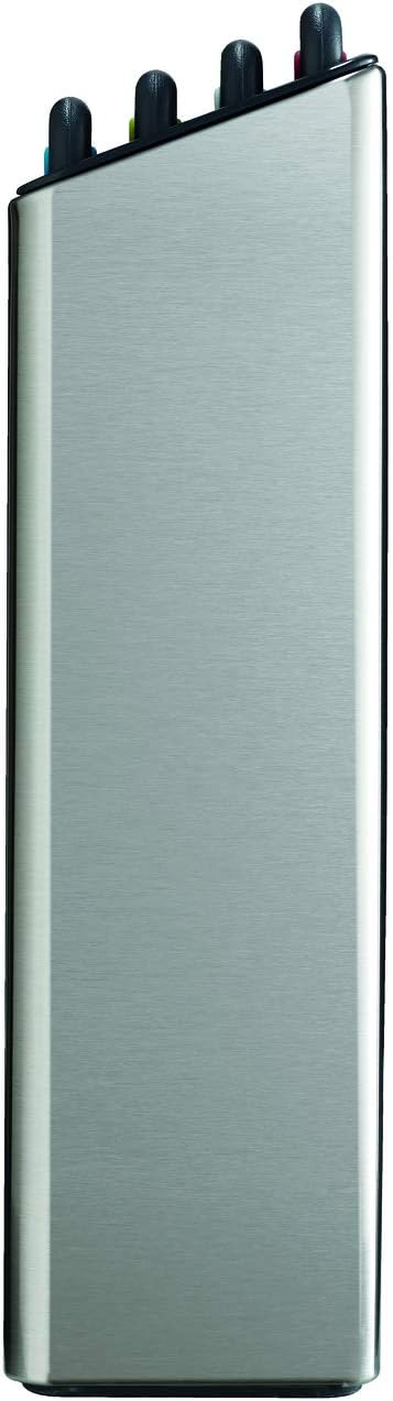 Folio 4-Piece Colour coded Cutting Board Set, Stainless Steel Slimline case for organized Kitchen storage, Black