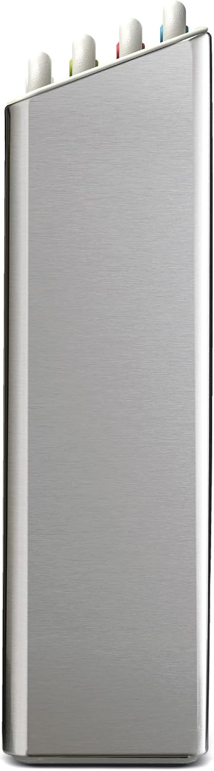 Folio 4-Piece Colour coded Cutting Board Set, Stainless Steel Slimline case for organized Kitchen storage, Black
