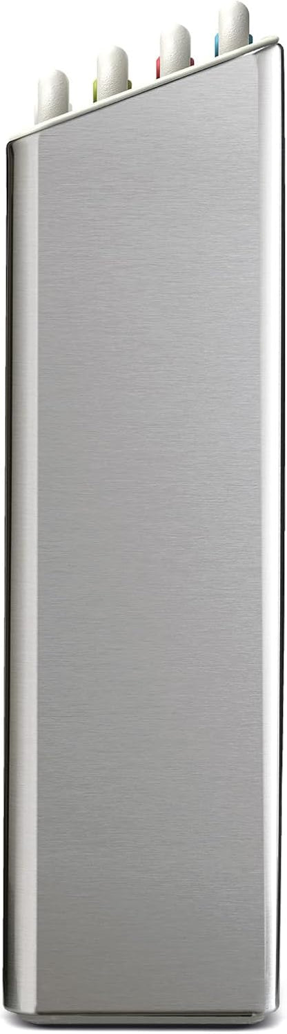 Folio 4-Piece Colour coded Cutting Board Set, Stainless Steel Slimline case for organized Kitchen storage, Black