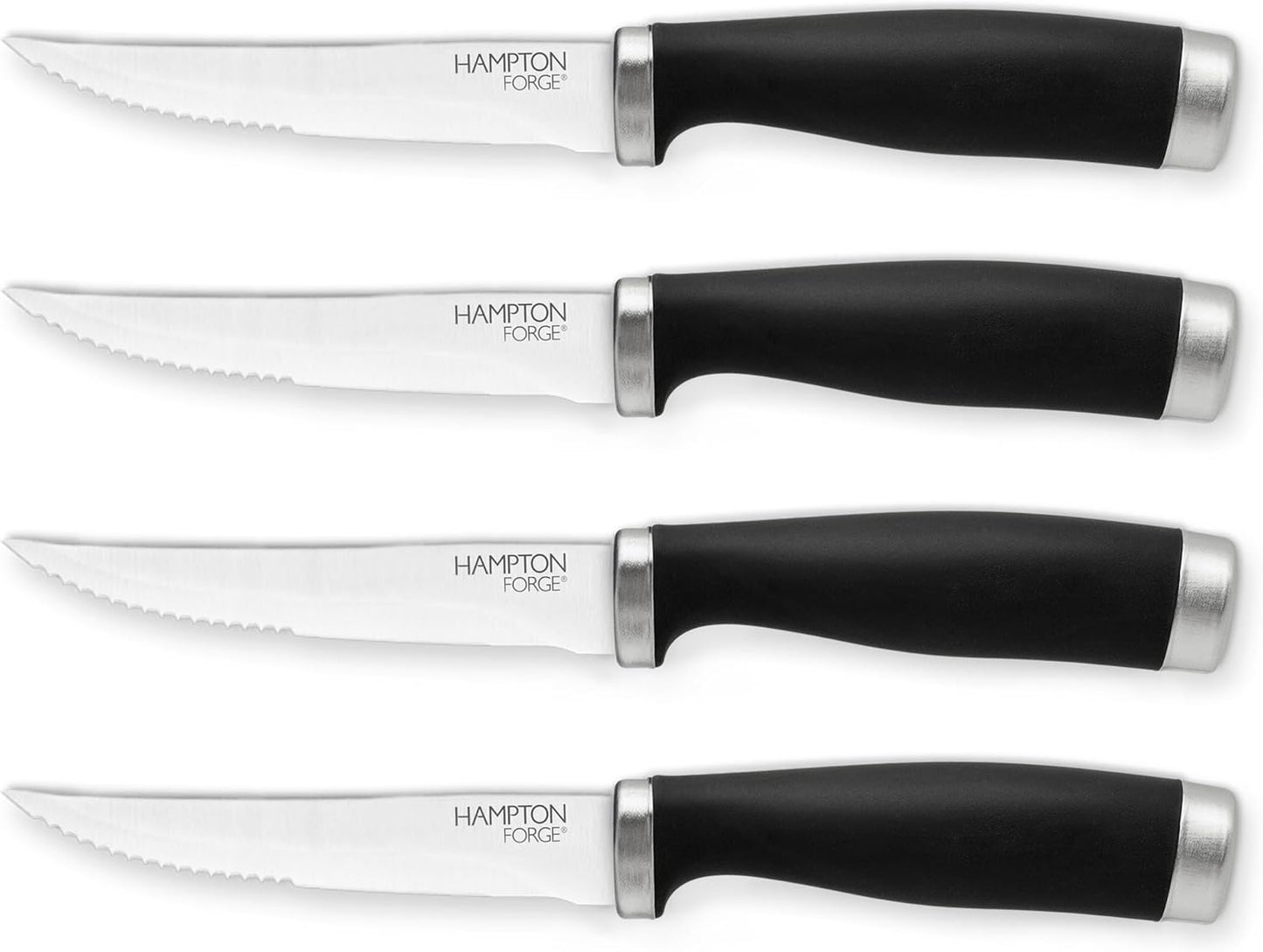 Silverware Set, Epicure Bread Knives 2 Piece, Stainless Steel Material, Hand Wash, Kitchen Utensils, Cutlery Set, Kitchen Knives, Blade Guards, Slip Resistant (Black/Silver, 2 Pieces)