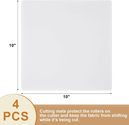 4 Pack Plastic Cutting Mats 10" x 10" Translucent Cutting Board Sewing Mat