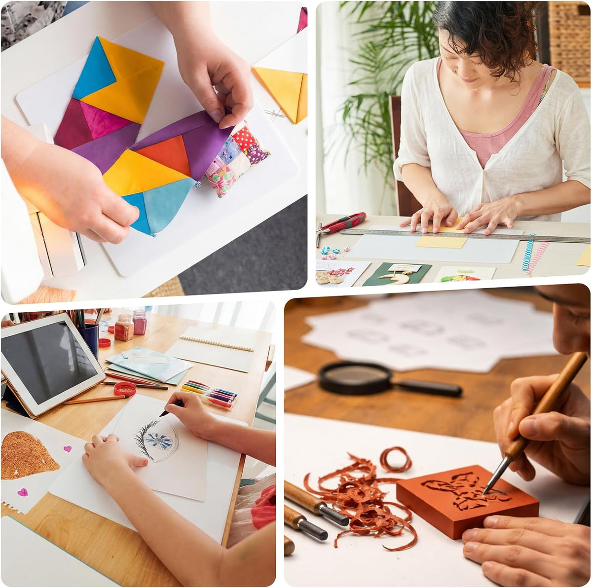 4 Pack Plastic Cutting Mats 10" x 10" Translucent Cutting Board Sewing Mat