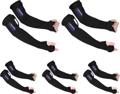 Cut Resistant Farmers Sleeves - A6 Protection with Thumb Hole, Arm Protectors, for Gardening, Welding, Kitchen