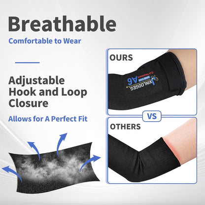 Cut Resistant Farmers Sleeves - A6 Protection with Thumb Hole, Arm Protectors, for Gardening, Welding, Kitchen