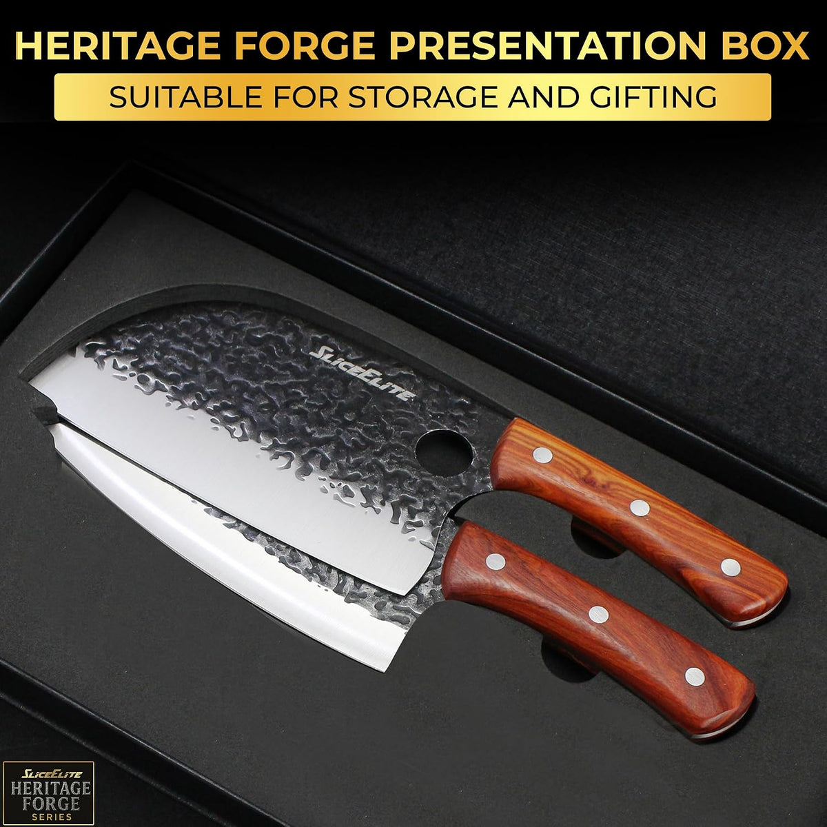 Hand-Forged Professional Butcher Knife (BUTCHER KNIFE SET W/SANDLEWOOD HANDLES)