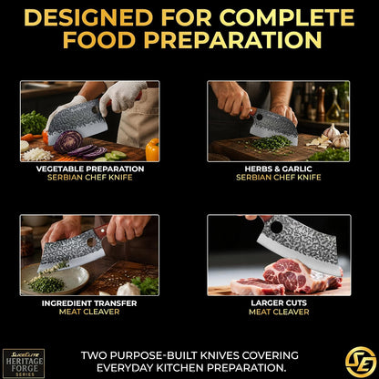 Hand-Forged Professional Butcher Knife (BUTCHER KNIFE SET W/SANDLEWOOD HANDLES)