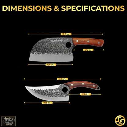 Hand-Forged Professional Butcher Knife (BUTCHER KNIFE SET W/SANDLEWOOD HANDLES)