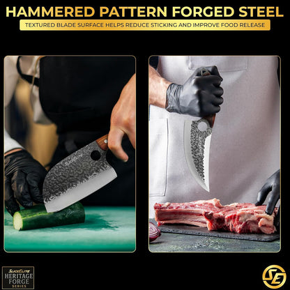 Hand-Forged Professional Butcher Knife (BUTCHER KNIFE SET W/SANDLEWOOD HANDLES)