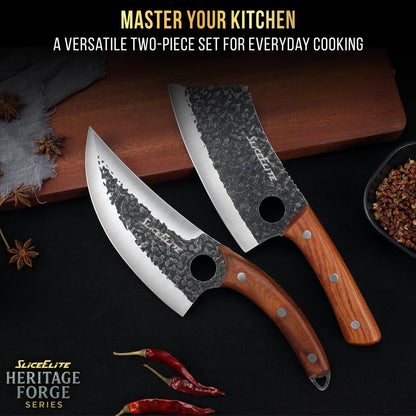 Hand-Forged Professional Butcher Knife (BUTCHER KNIFE SET W/SANDLEWOOD HANDLES)