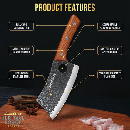 Hand-Forged Professional Butcher Knife (BUTCHER KNIFE SET W/SANDLEWOOD HANDLES)