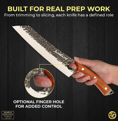 Hand-Forged Professional Butcher Knife (BUTCHER KNIFE SET W/SANDLEWOOD HANDLES)