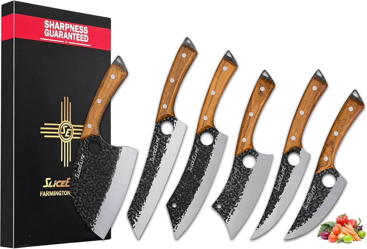 Hand-Forged Professional Butcher Knife (BUTCHER KNIFE SET W/SANDLEWOOD HANDLES)
