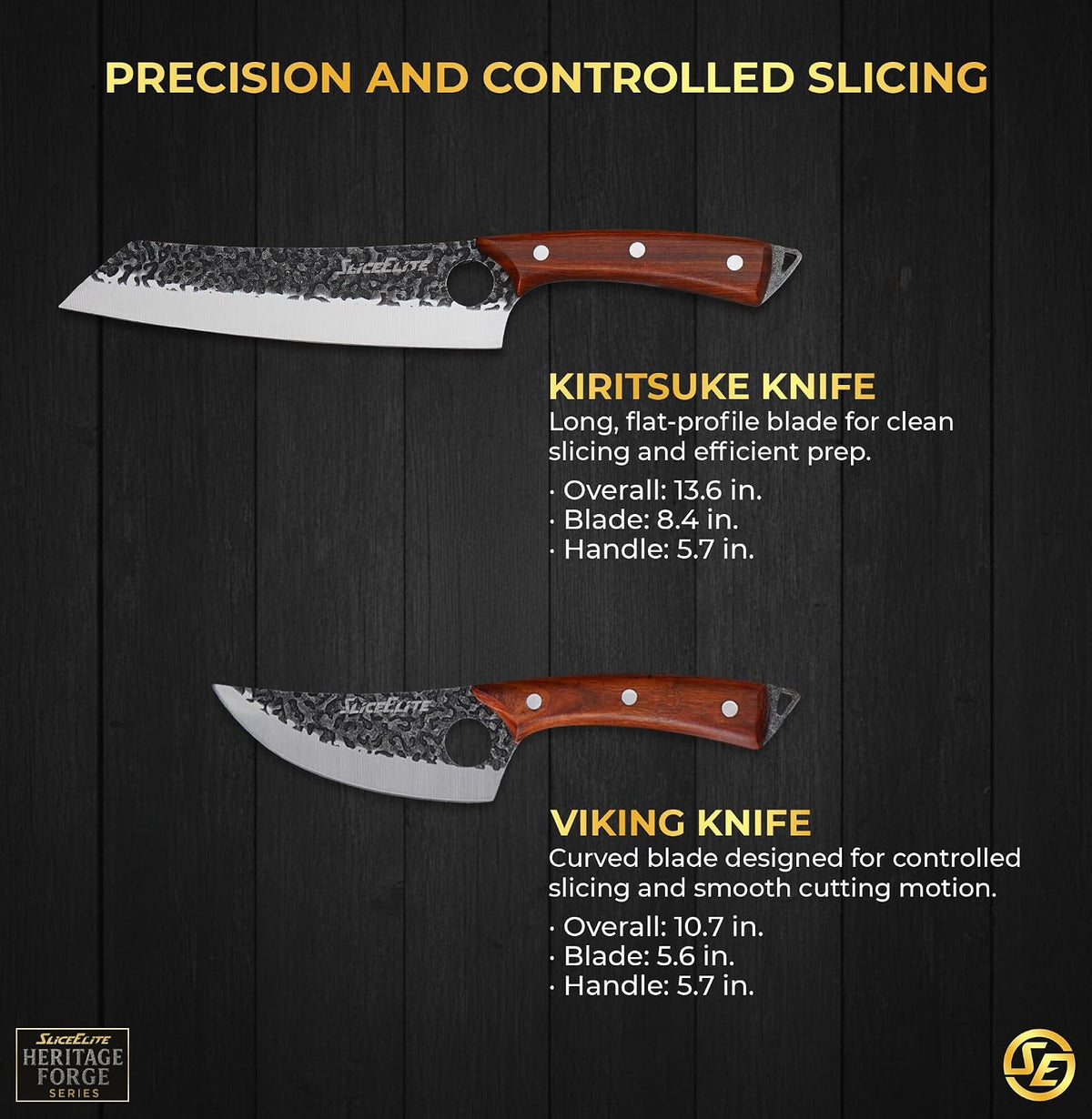 Hand-Forged Professional Butcher Knife (BUTCHER KNIFE SET W/SANDLEWOOD HANDLES)