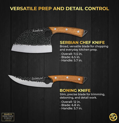 Hand-Forged Professional Butcher Knife (BUTCHER KNIFE SET W/SANDLEWOOD HANDLES)