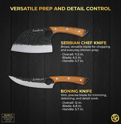 Hand-Forged Professional Butcher Knife (BUTCHER KNIFE SET W/SANDLEWOOD HANDLES)