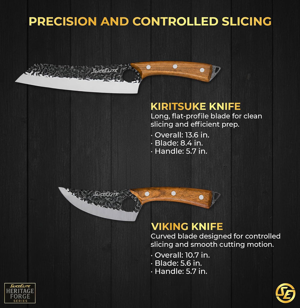 Hand-Forged Professional Butcher Knife (BUTCHER KNIFE SET W/SANDLEWOOD HANDLES)