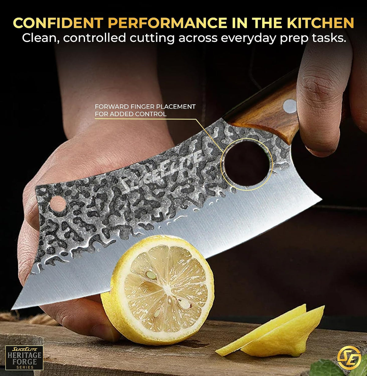 Hand-Forged Professional Butcher Knife (BUTCHER KNIFE SET W/SANDLEWOOD HANDLES)