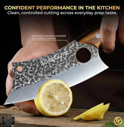 Hand-Forged Professional Butcher Knife (BUTCHER KNIFE SET W/SANDLEWOOD HANDLES)