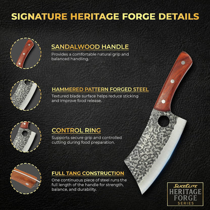 Hand-Forged Professional Butcher Knife (BUTCHER KNIFE SET W/SANDLEWOOD HANDLES)
