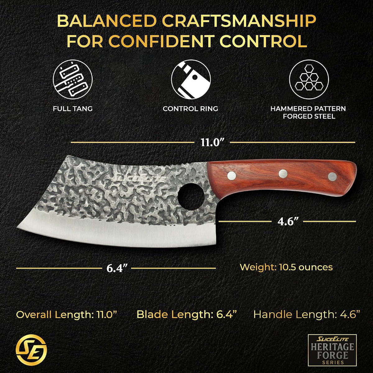 Hand-Forged Professional Butcher Knife (BUTCHER KNIFE SET W/SANDLEWOOD HANDLES)