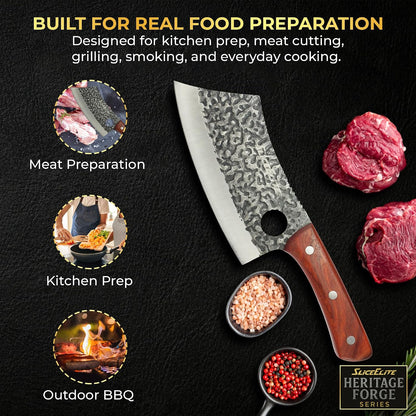 Hand-Forged Professional Butcher Knife (BUTCHER KNIFE SET W/SANDLEWOOD HANDLES)