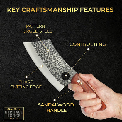 Hand-Forged Professional Butcher Knife (BUTCHER KNIFE SET W/SANDLEWOOD HANDLES)