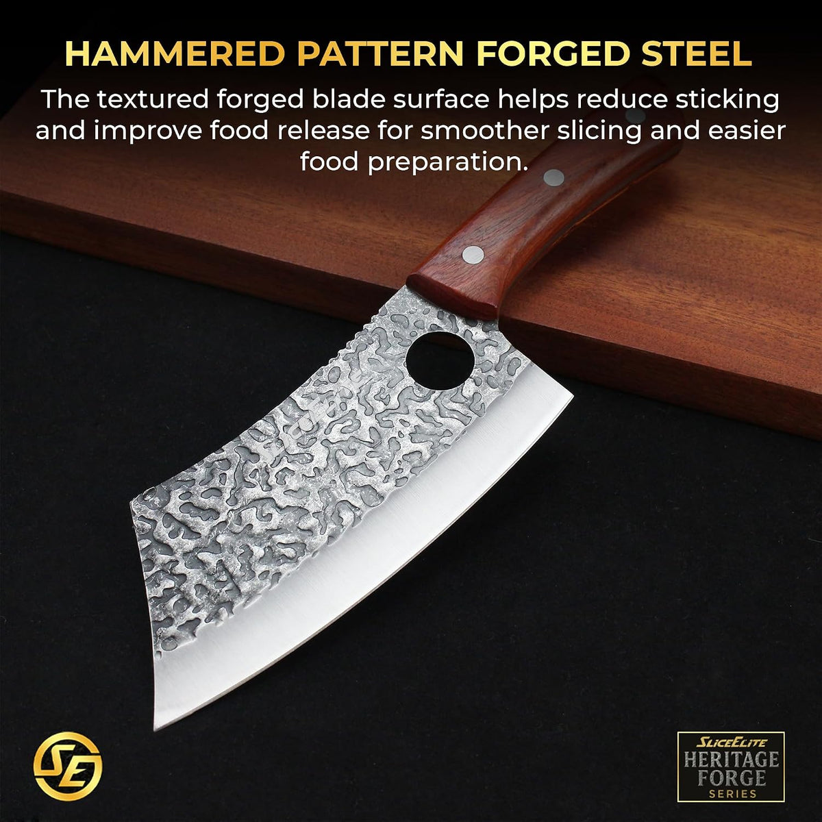 Hand-Forged Professional Butcher Knife (BUTCHER KNIFE SET W/SANDLEWOOD HANDLES)