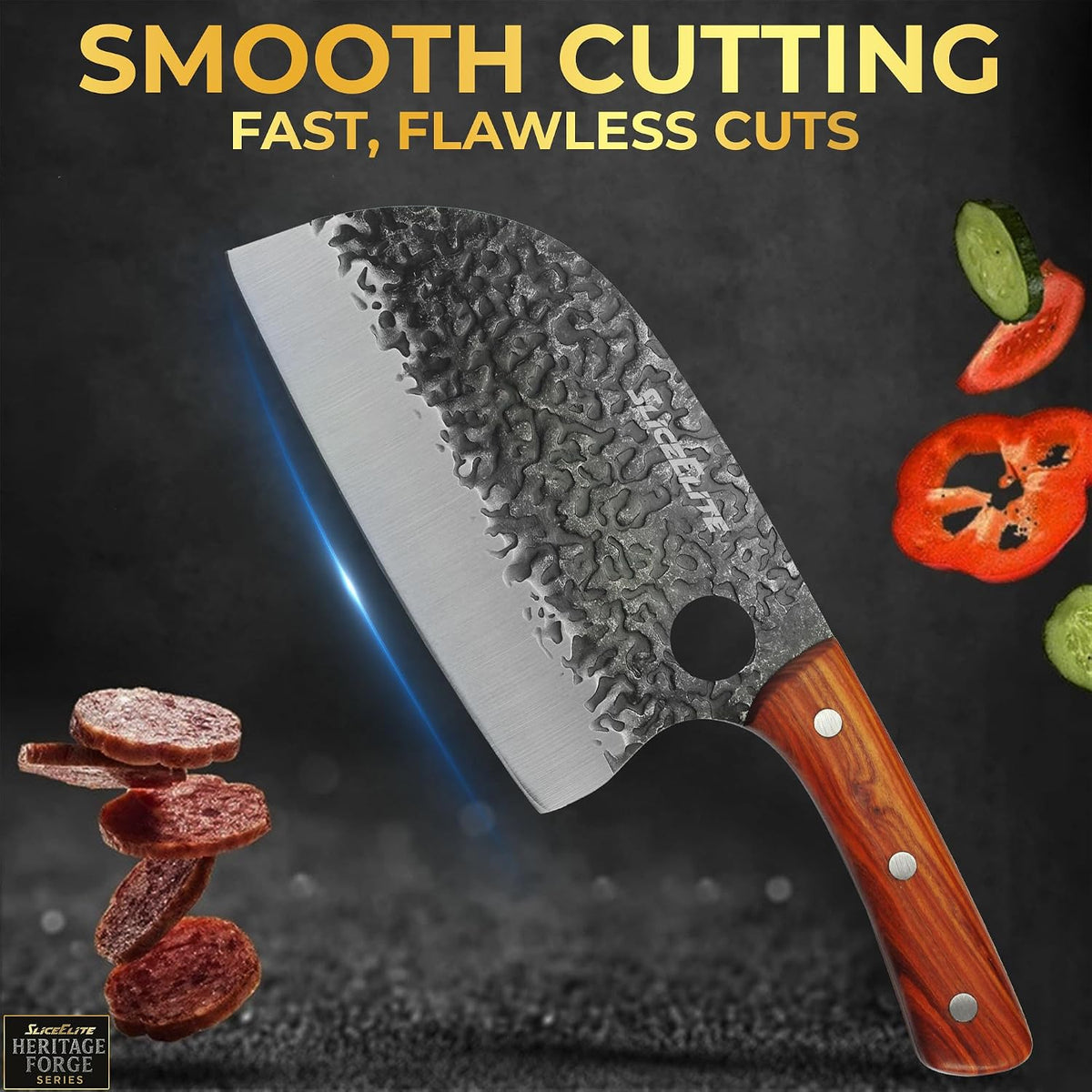 Hand-Forged Professional Butcher Knife (BUTCHER KNIFE SET W/SANDLEWOOD HANDLES)