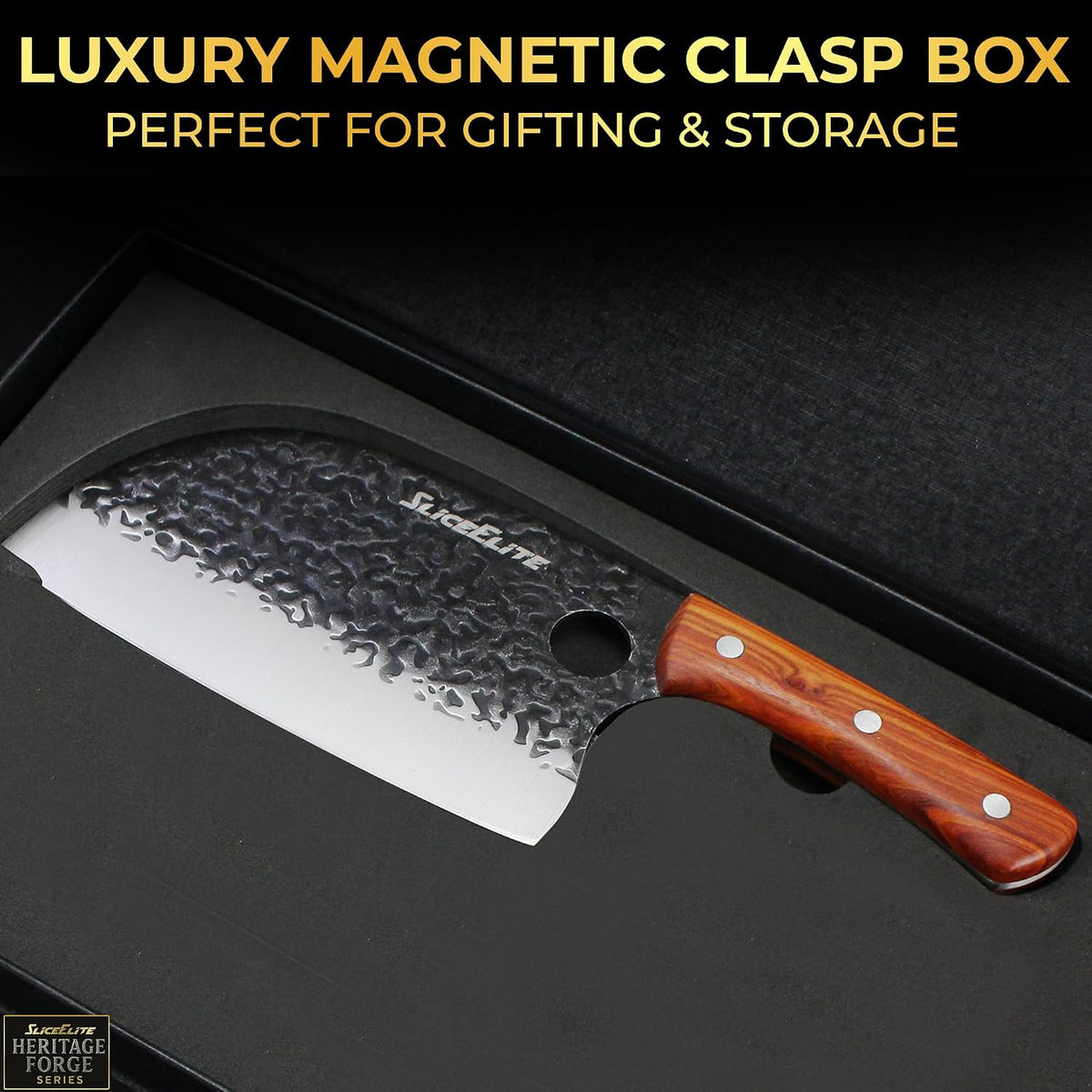 Hand-Forged Professional Butcher Knife (BUTCHER KNIFE SET W/SANDLEWOOD HANDLES)