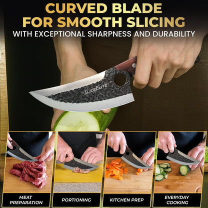 Hand-Forged Professional Butcher Knife (BUTCHER KNIFE SET W/SANDLEWOOD HANDLES)
