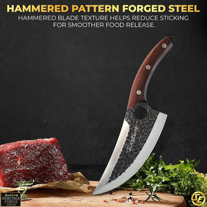 Hand-Forged Professional Butcher Knife (BUTCHER KNIFE SET W/SANDLEWOOD HANDLES)