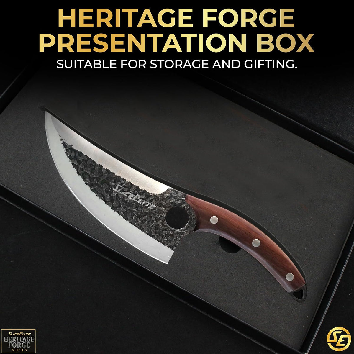 Hand-Forged Professional Butcher Knife (BUTCHER KNIFE SET W/SANDLEWOOD HANDLES)