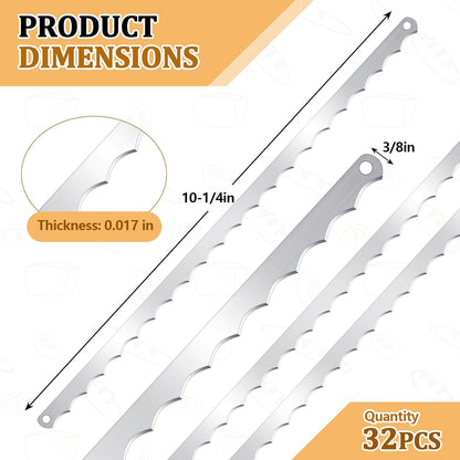 32 Pcs Slicer Bread Knife Slicer Blades Replacement Bread Bow Blades Compatible with Models 703, 711, 732, 758, 777, 797, Replaces 797-0029-1 for Household and Commercial Application