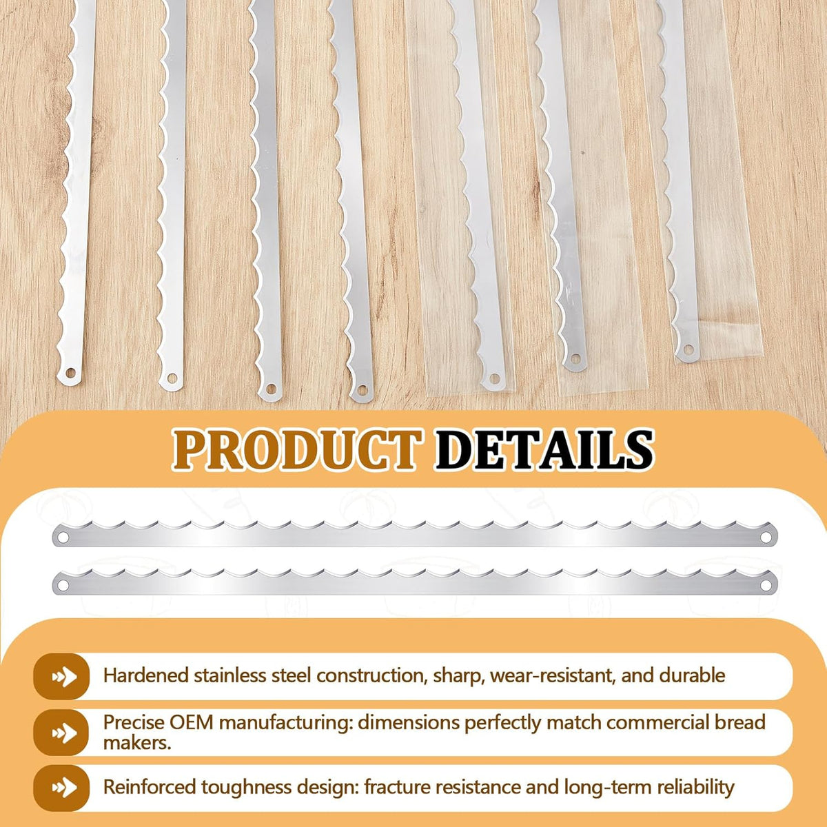32 Pcs Slicer Bread Knife Slicer Blades Replacement Bread Bow Blades Compatible with Models 703, 711, 732, 758, 777, 797, Replaces 797-0029-1 for Household and Commercial Application