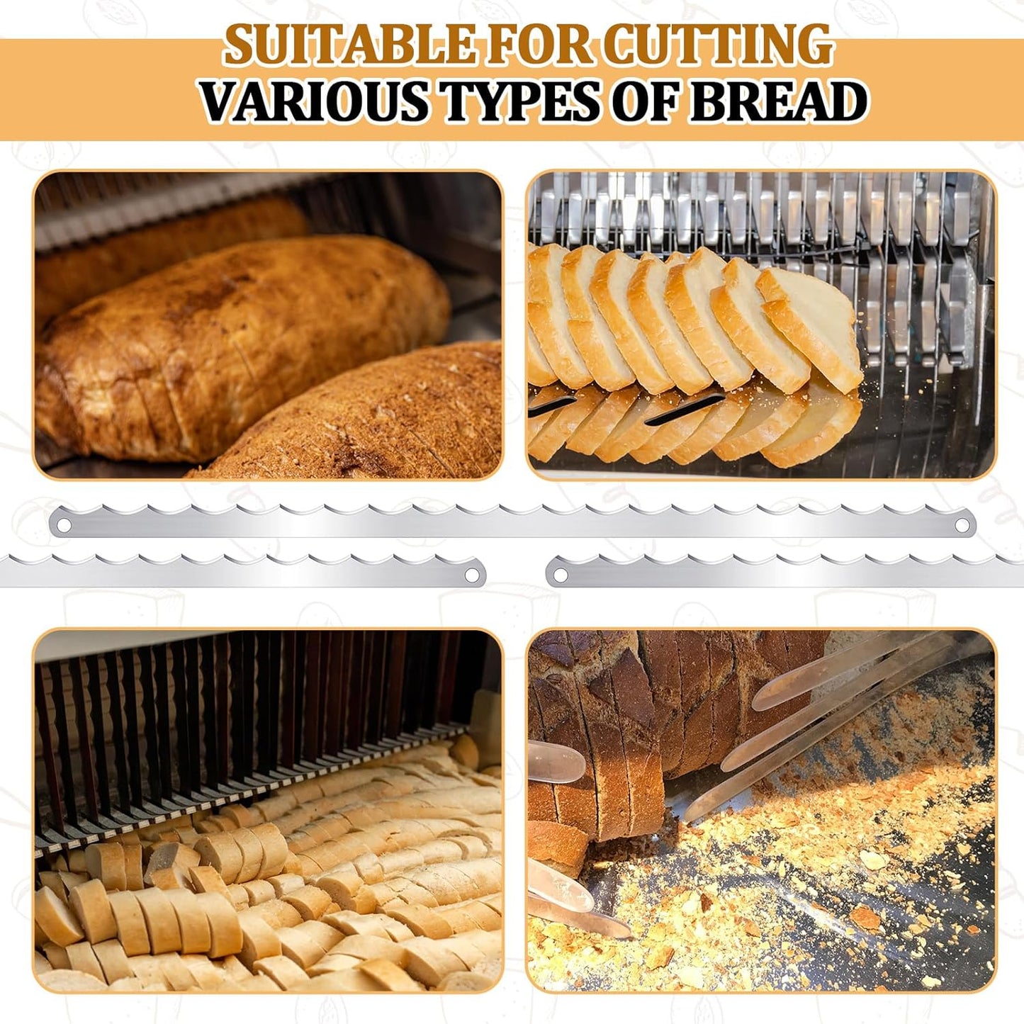 32 Pcs Slicer Bread Knife Slicer Blades Replacement Bread Bow Blades Compatible with Models 703, 711, 732, 758, 777, 797, Replaces 797-0029-1 for Household and Commercial Application